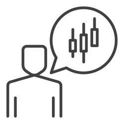 man with candlestick pattern in speech bubble vector image