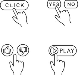 App buttons linear icons set vector