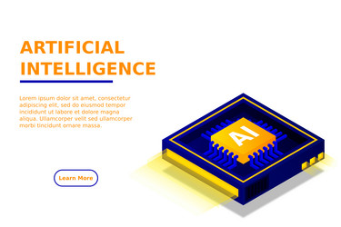 Artificial intelligence ai web banner isometric vector