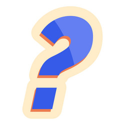 blue question mark symbol with drop shadow effect vector image