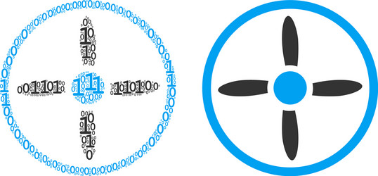 drone screw collage of binary digits vector image