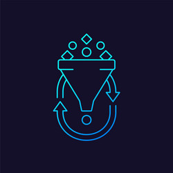 filtering data analytics line icon vector image