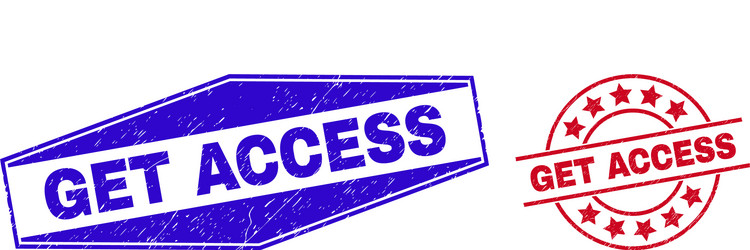 get access corroded badges in round and hexagon vector image
