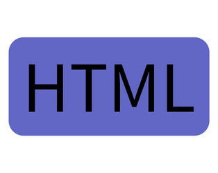 html text on blue rounded rectangle for web vector image