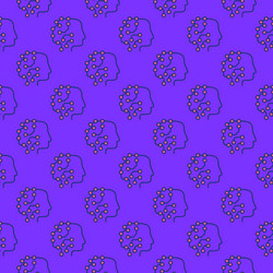machine learning head ml robot colored seamless vector