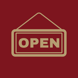 Open sign icon input and entrance symbol vector