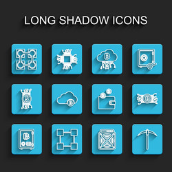 set line proof of stake blockchain technology vector image