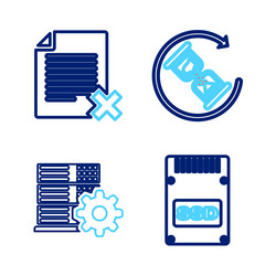 set line ssd card server setting waiting vector image
