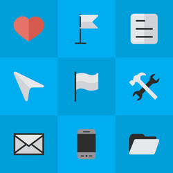 Set of simple interface icons vector