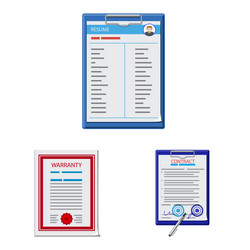 isolated object of form and document sign set vector image
