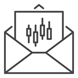 message with candlestick pattern outline icon vector image