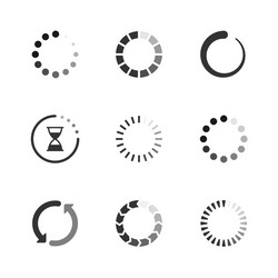 set icons loading progress vector image
