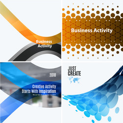 set of abstract rounded design elements vector image