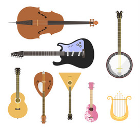 Set of stringed musical instruments classical vector