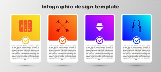 set tic tac toe game arrow with sucker tip vector image