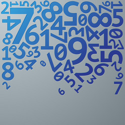abstract blue gradient extruded random numbers vector image
