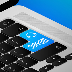 blue support button on gold background dialog vector image