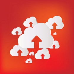 cloud upload application web icon vector image