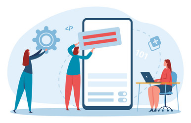 coding and programming concept women working vector image