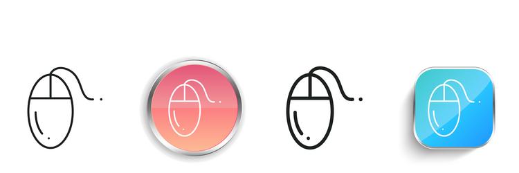 computer mouse icon thin linear regular vector image