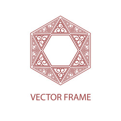 Geometric linear style frame - art deco vector