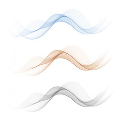 Set abstract wave pattern transparent vector