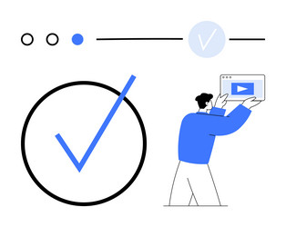 task completion concept with checkmark progress vector image