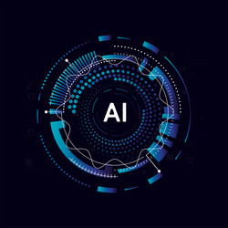 artificial intelligence circuit line style vector image