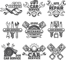Automotive Repair Labels Vector Image
