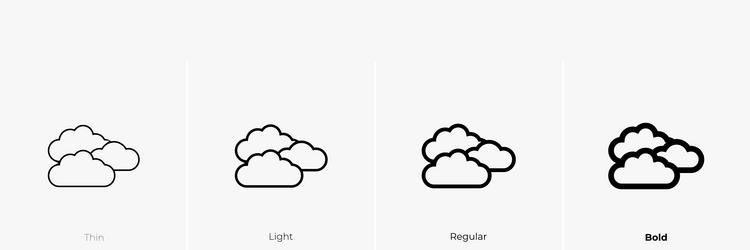 clouds icon thin light regular and bold style vector image