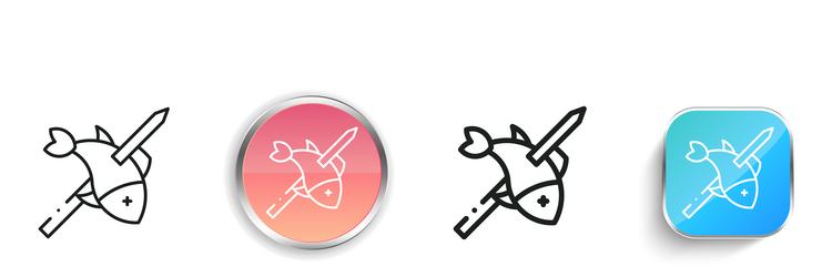 fish icon thin linear regular and button style vector image