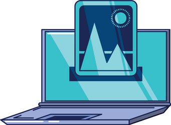 laptop computer with format image vector image