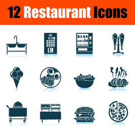 restaurant icon set vector