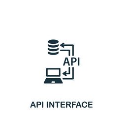 Api interface icon monochrome simple sign from vector