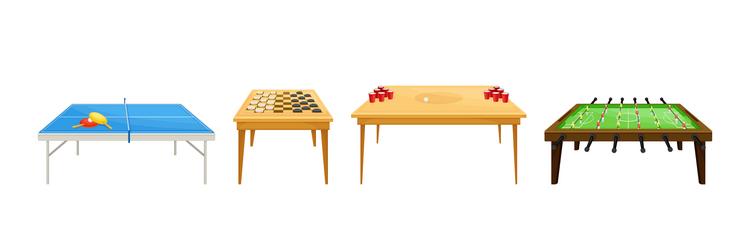 board games playing field and tables set vector image
