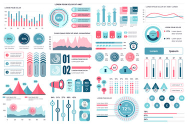 bundle infographic elements data visualization vector