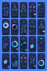 different ui ux gui screens and flat web icons vector image