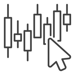 mouse click on candlestick chart e-trading vector image