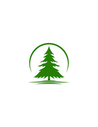 Pine tree nature landscape ecology logo Royalty Free Vector