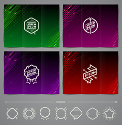 set of abstract template leaflet page design vector image