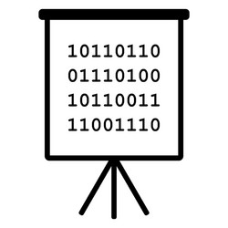 binary code and flipchart vector image