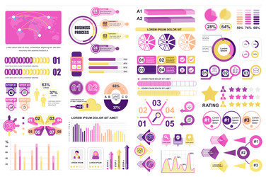 bundle infographic elements data visualization vector