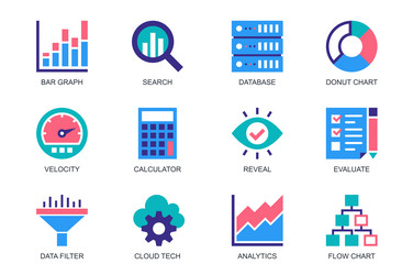 Data Analytics Icon Set vector image