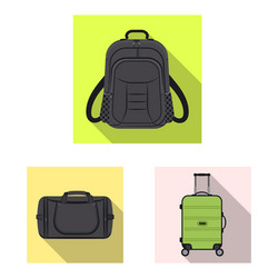 Isolated object of suitcase and baggage sign set vector