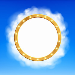 round blank frame with copy space in clouds vector