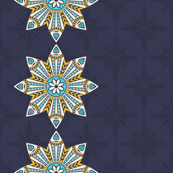 seamless border pattern with color mandalas vector image
