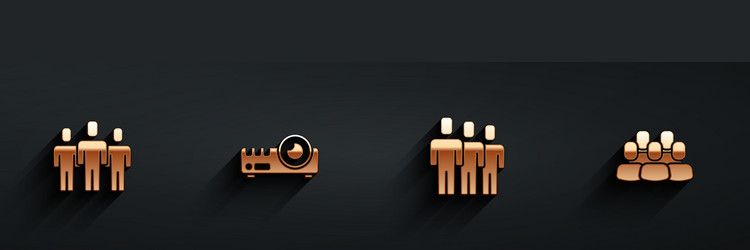 set users group media projector and project team vector image