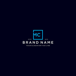 letter mc with a square design vector