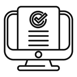 monitor online access document icon outline vector image