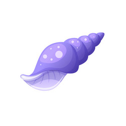 Cute bright blue cartoon seashell icon colorful Vector Image